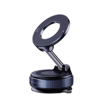 Car phone holder with vacuum adsorption and magnetic suction