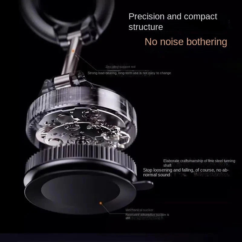 Car phone holder with vacuum adsorption and magnetic suction